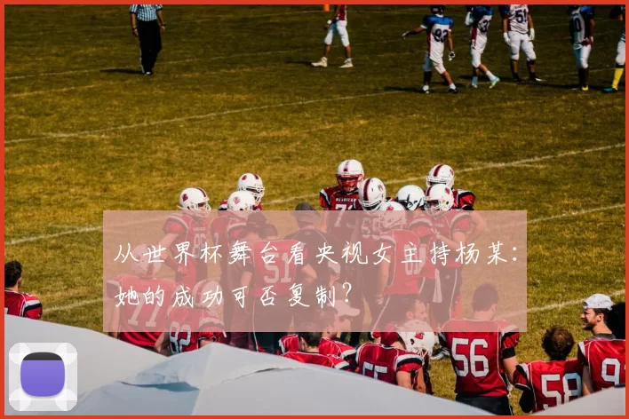 从世界杯舞台看央视女主持杨某:她的成功可否复制?